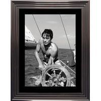 Affiche encadrée Noir et Blanc: Plein soleil - Delon Schneider - 50x70 cm (Cadre Tucson)